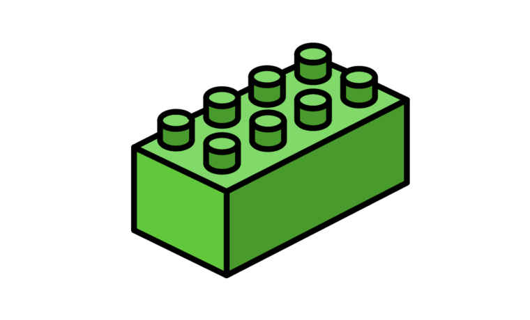 レゴブロックカラー緑長い アイコン フリー素材 ブログ